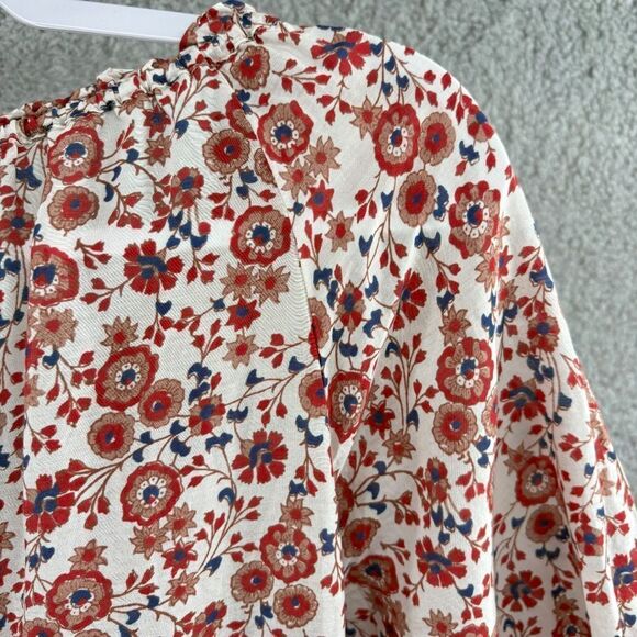 XIRENA Dalyn Dress Womens Size Large Long Sleeve Mini Cotton Silk Red Spark - Picture 11 of 13